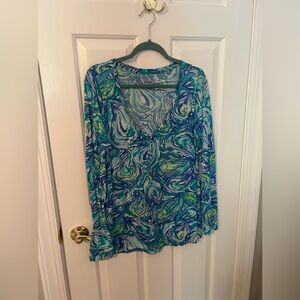 Lilly Pulitzer Stylish Blue and Green Women's Top